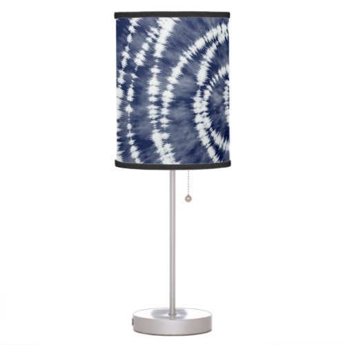 Blue White Shibori Tie Dye Table Lamp