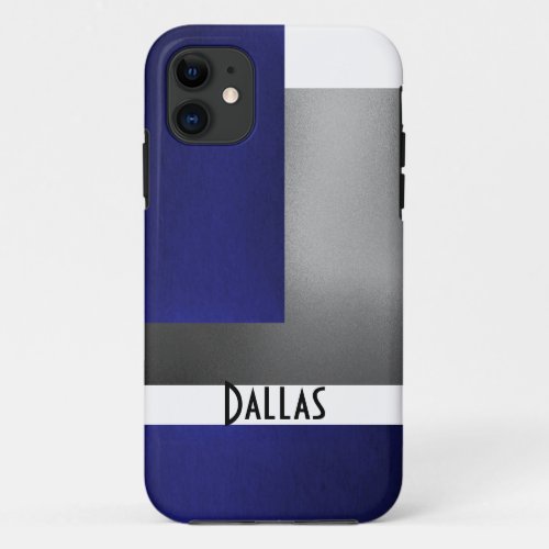 Blue White  Silver_ Dallas Iphone 5 Case_ iPhone 11 Case