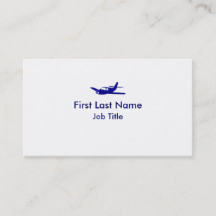 Blue white simple airplane custom business cards
