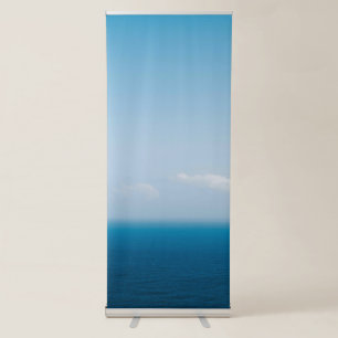 Blue White Simple Best Vertical Retractable Banner