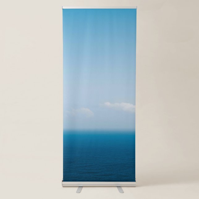 Blue White Simple Best Vertical Retractable Banner (Front)