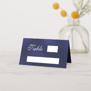 Blue white simple place card