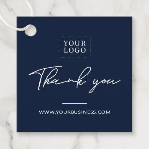 Blue & White Small Business Thank you Package Tag