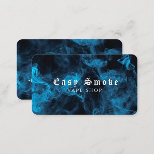 Blue White Smoke Vape Shop Business Card