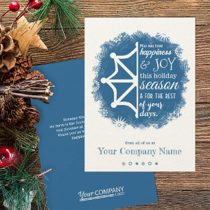 Blue, White Snowflake Company Holiday Christmas Invitation
