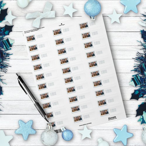 Blue  White Snowflake Holiday Return Labels