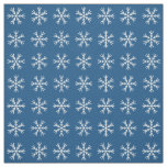 Blue White Snowflake Pattern Fabric