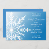 Blue White Snowflake Winter Quinceañera Invitation (Front/Back)