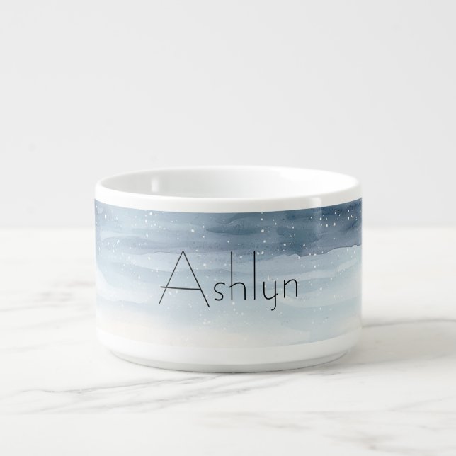 Blue White Snowflakes Christmas Bowl (Center)