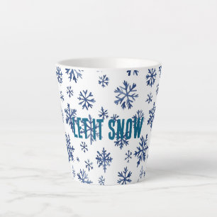 Blue White Snowflakes Christmas Latte Mug