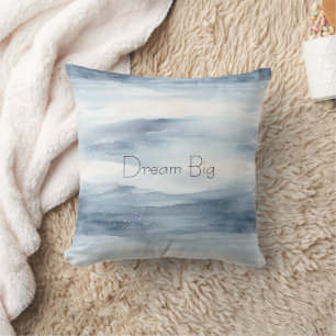 Blue White Snowflakes Throw Pillow