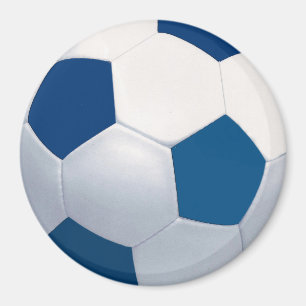 Blue & White Soccer Ball Magnet
