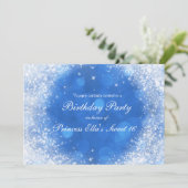 Blue & White Sparkle Cinderella Any Event Party Invitation (Standing Front)