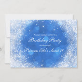 Blue & White Sparkle Cinderella Any Event Party Invitation (Front)