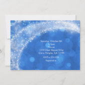 Blue & White Sparkle Cinderella Bridal Shower Invitation (Back)