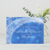 Blue & White Sparkle Cinderella Bridal Shower Invitation (Standing Front)
