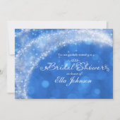 Blue & White Sparkle Cinderella Bridal Shower Invitation (Front)