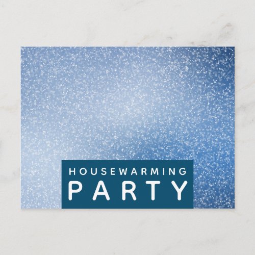 Blue  White Speck Housewarming Party Invite