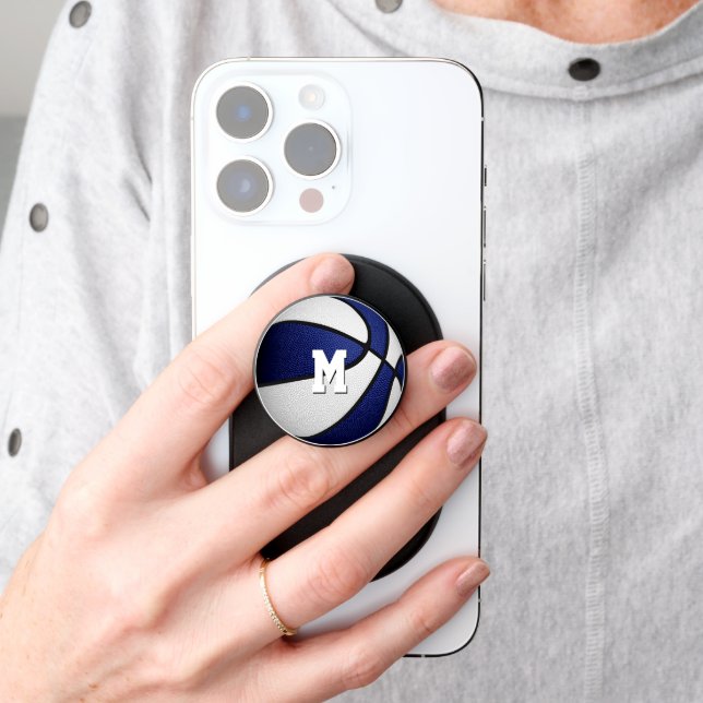 blue white sports team colors basketball PopSocket (Hand)