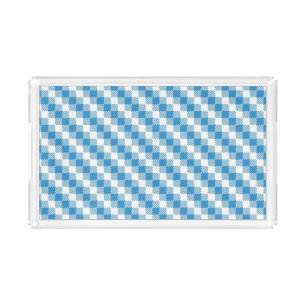 Blue-white squares background acrylic tray