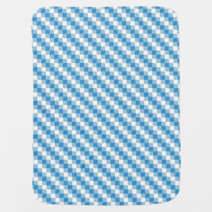 Blue-white squares background baby blanket
