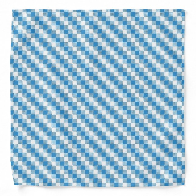 Blue-white squares background bandana (Front)