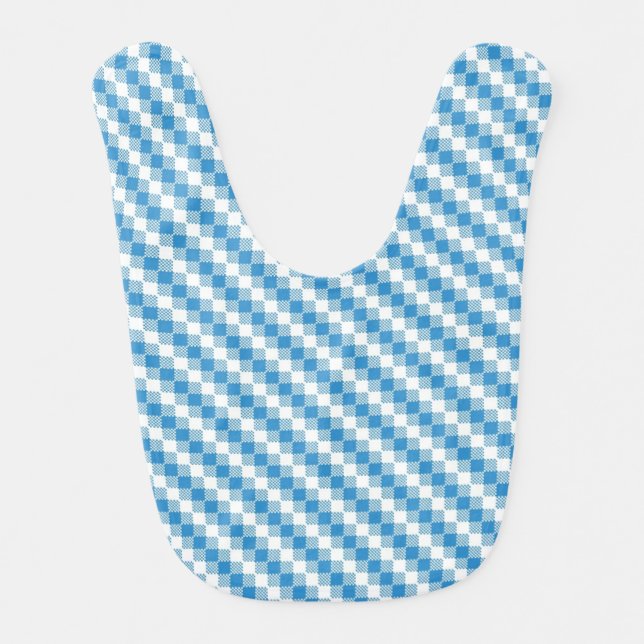 Blue-white squares background bib (Front)