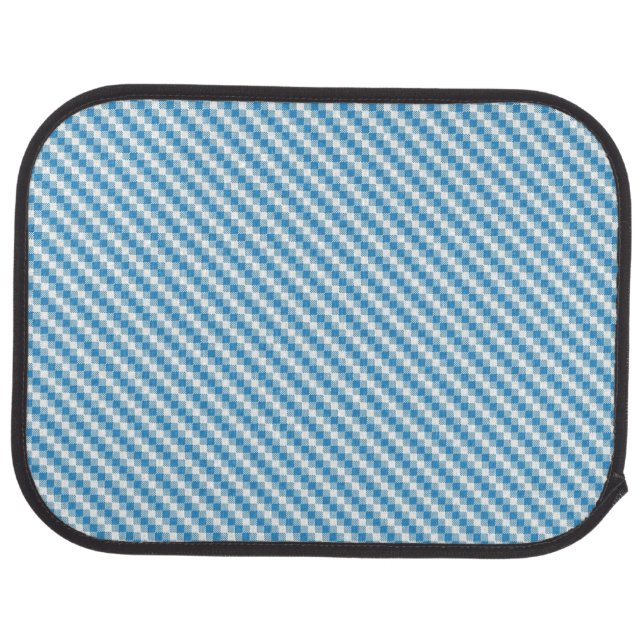 Blue-white squares background car mat (Rear)