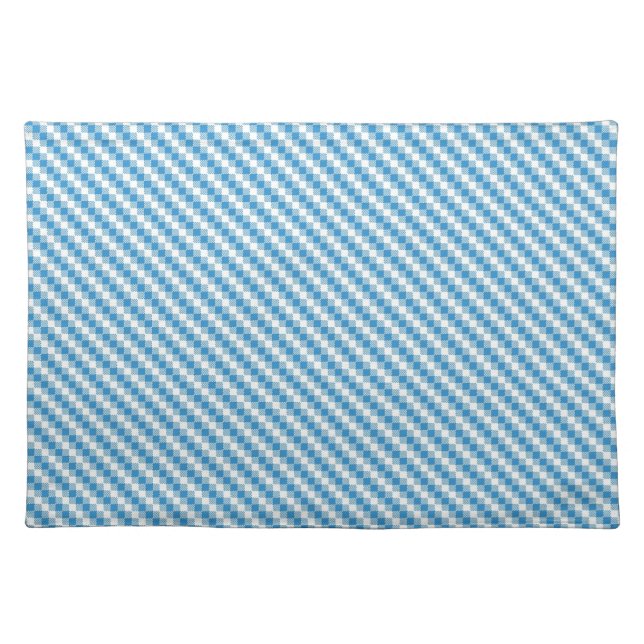 Blue-white squares background cloth placemat (Front)