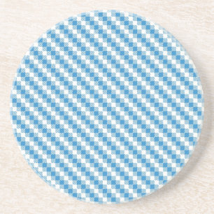Blue-white squares background drink coaster