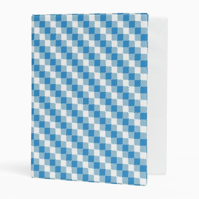 Blue-white squares background mini binder (Front/Inside)