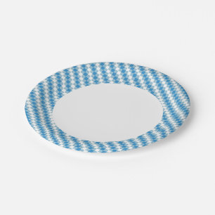 Blue-white squares background paper plates