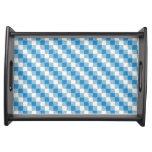 Blue-white squares background serving tray