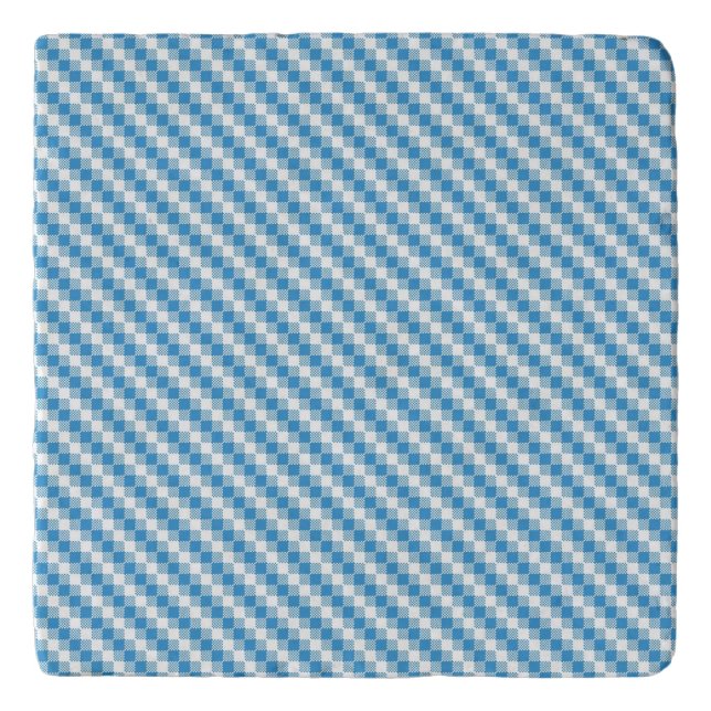 Blue-white squares background trivet (Front)