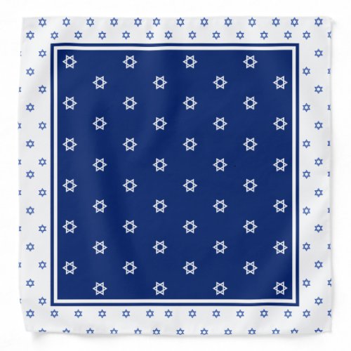 Blue White Star David Bandana