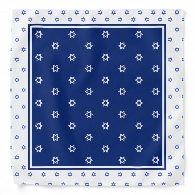 Blue White Star David Bandana (Front)