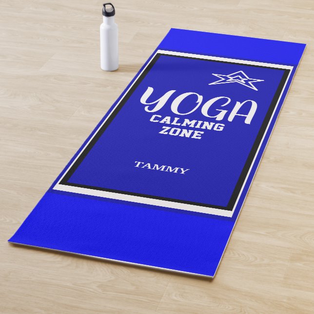 Blue White Star Name Yoga Mat (In Situ)