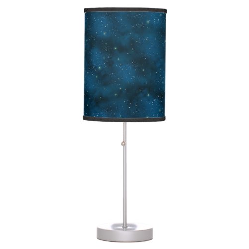 Blue  White Starry Night Celestial Table Lamp