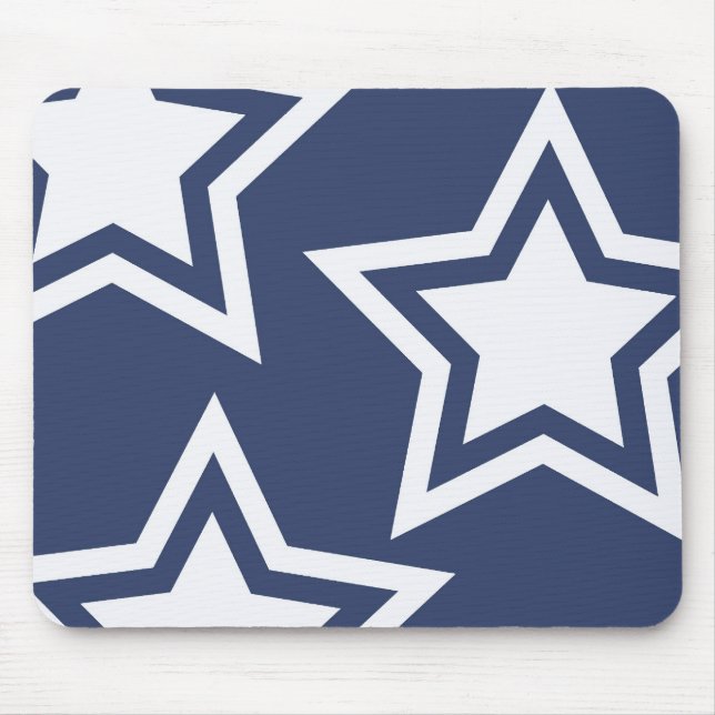 Blue White Stars Mouse Pad (Front)