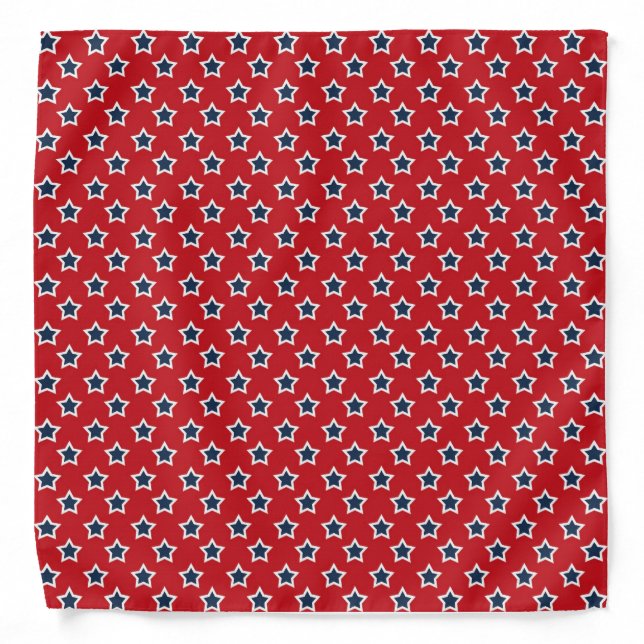 Blue & White Stars on Red Bandana (Front)