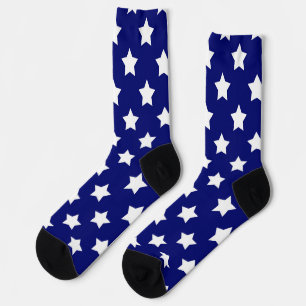 Blue White Stars Pattern Decorative Socks