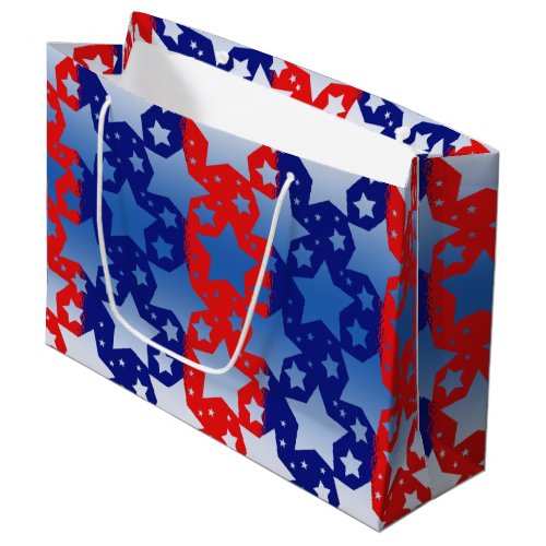 Blue White Stars Red Blue Stripes Large Gift Bag