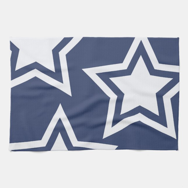 Blue White Stars Towel (Horizontal)