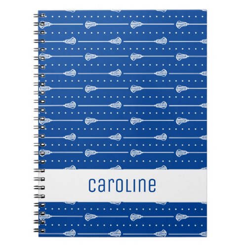 Blue White Sticks and Dotted Lines Patterned Notebook