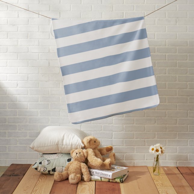 Blue & White Stripe Baby Blanket (In Situ)