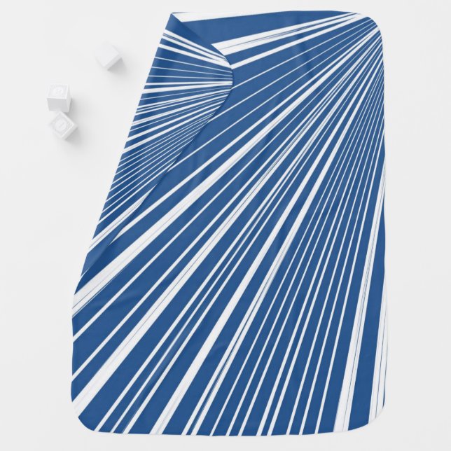 Blue White Stripe Baby Blanket (In Situ)