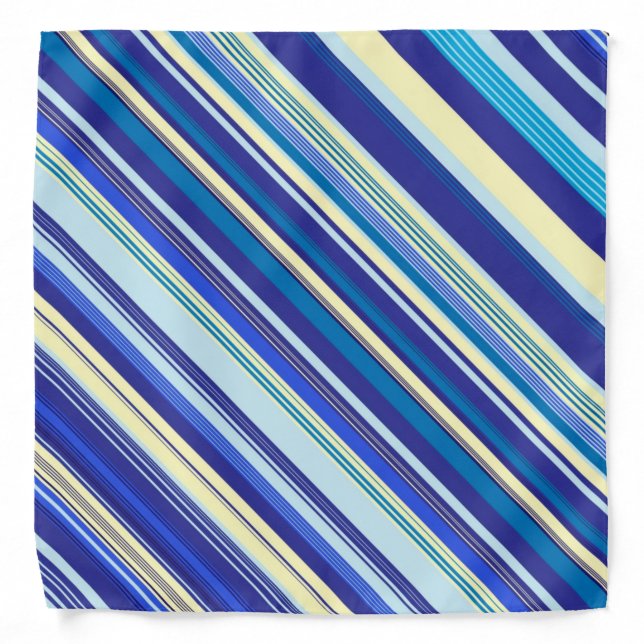 Blue White Stripe Bandana (Front)