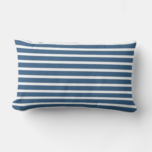 Blue White Stripe Classic Nautical Design Lumbar Pillow