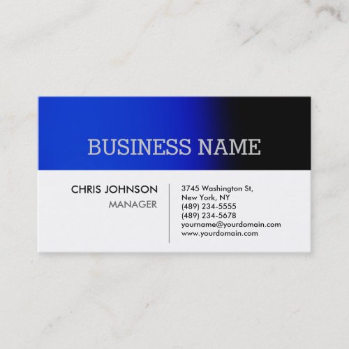 Blue White Stripe Contemporary Business Card