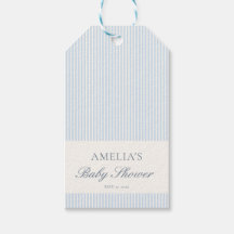 Blue White Stripe Custom Classic Baby Shower